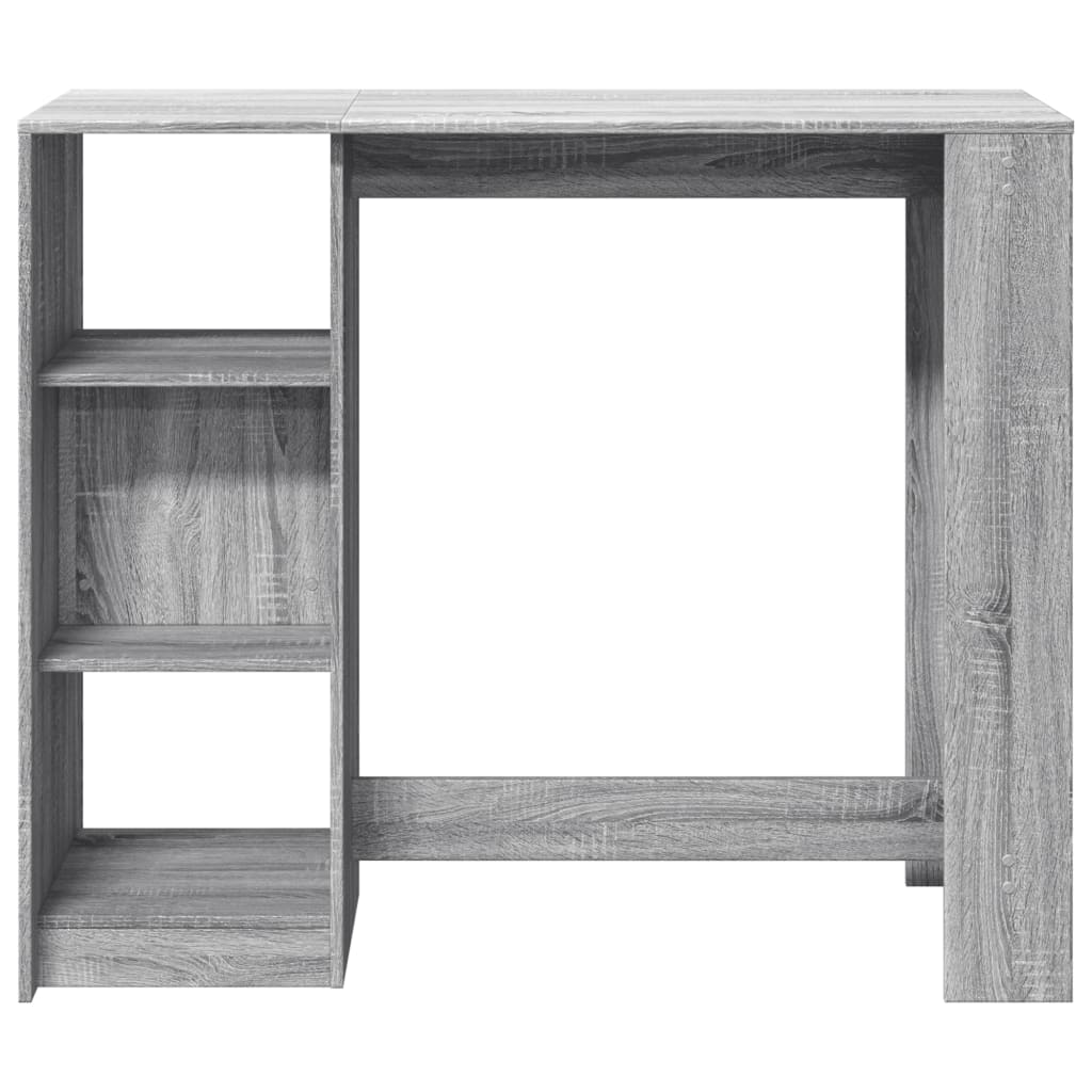 Barbord Med Hylle Grå Sonoma Eik 124X46X103,5 Cm Konstruert Tre