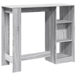 Barbord Med Hylle Grå Sonoma Eik 124X46X103,5 Cm Konstruert Tre