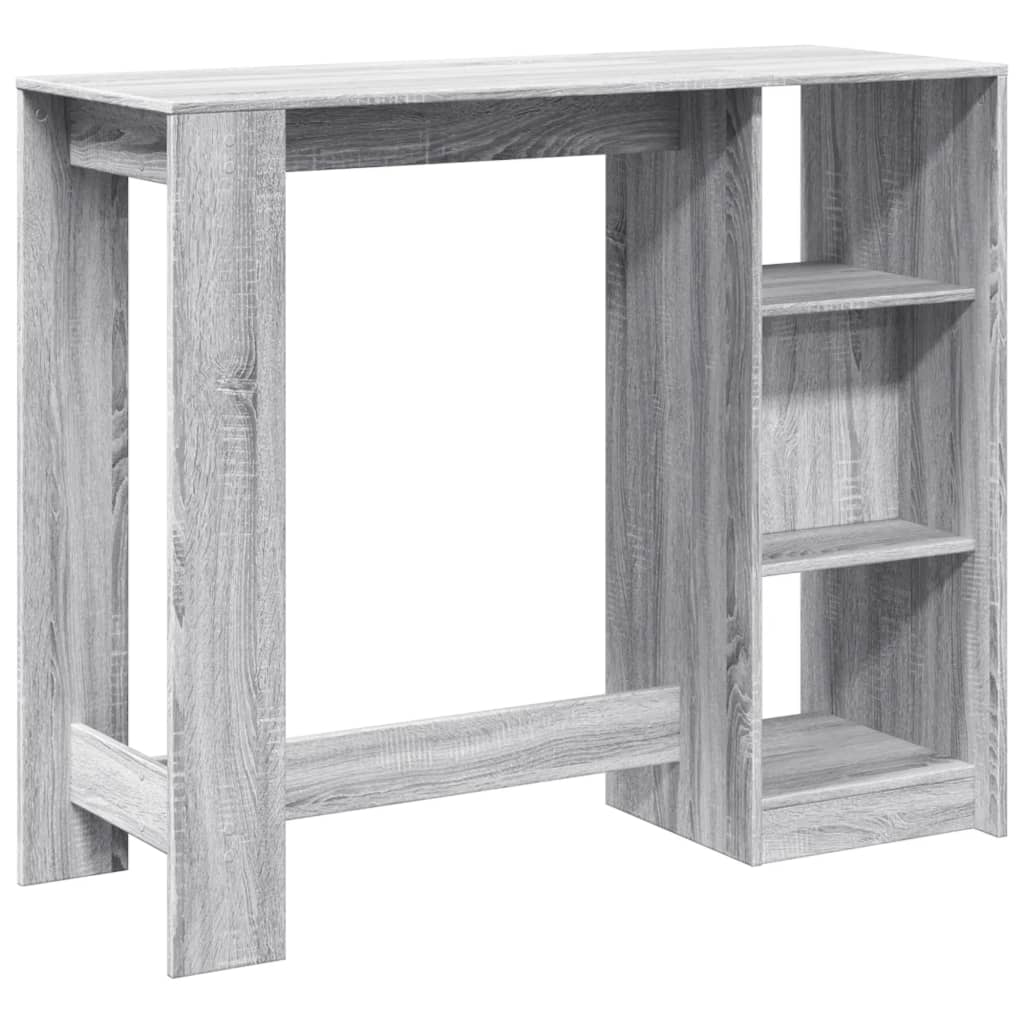 Barbord Med Hylle Grå Sonoma Eik 124X46X103,5 Cm Konstruert Tre