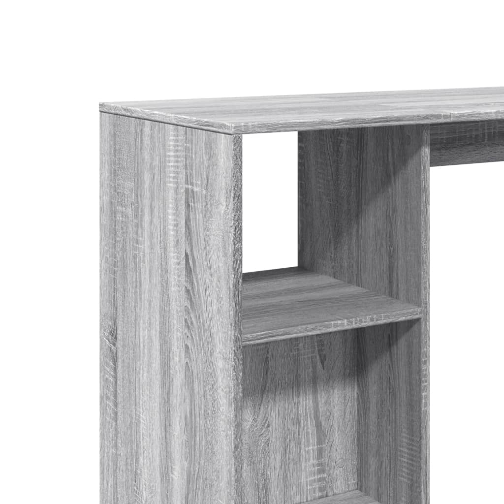 Barbord Med Hylle Grå Sonoma Eik 124X46X103,5 Cm Konstruert Tre