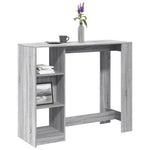 Barbord Med Hylle Grå Sonoma Eik 124X46X103,5 Cm Konstruert Tre