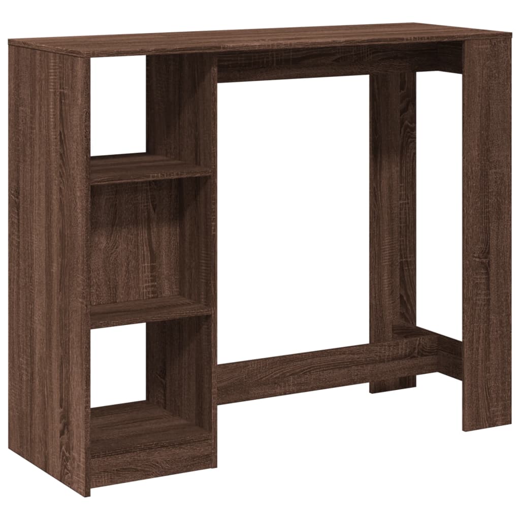 Barbord Med Hylle Brun Eik 124X46X103,5 Cm Konstruert Tre