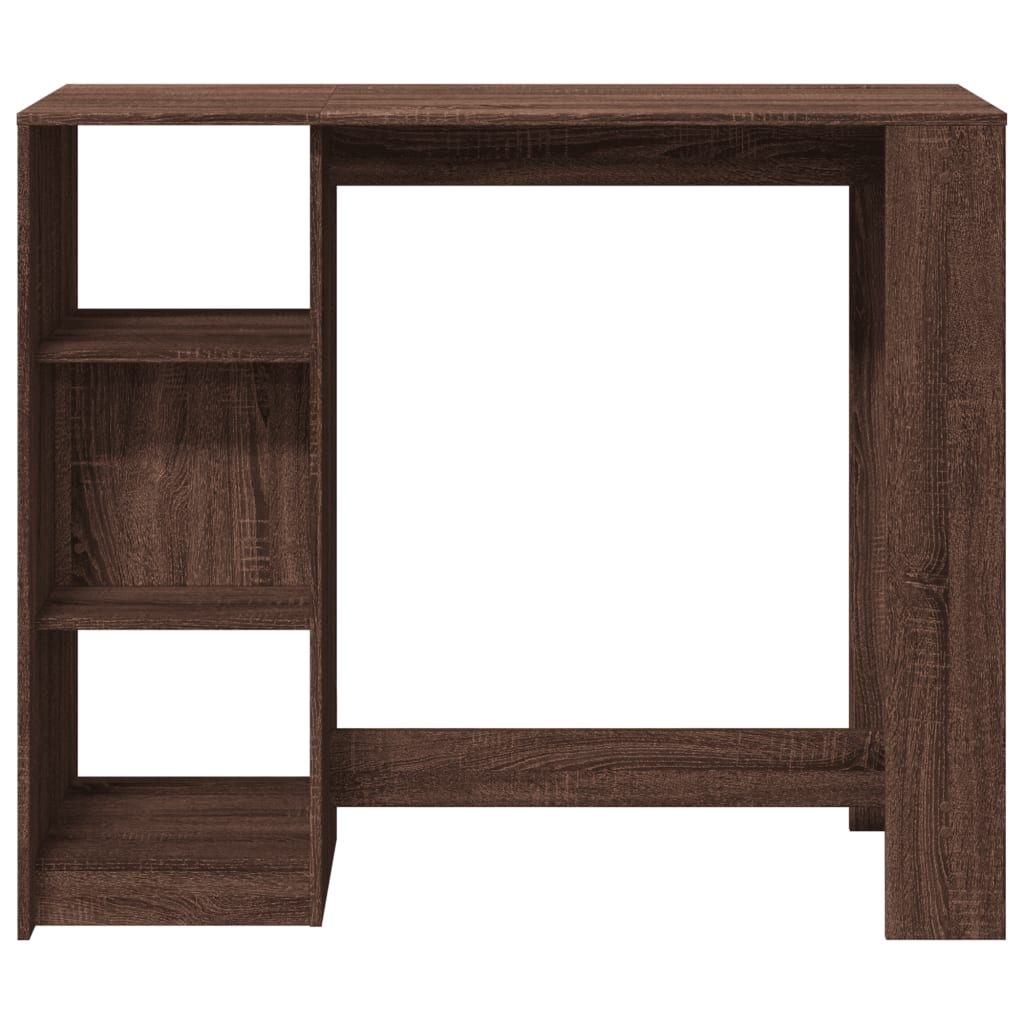 Barbord Med Hylle Brun Eik 124X46X103,5 Cm Konstruert Tre