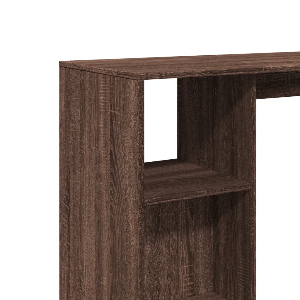 Barbord Med Hylle Brun Eik 124X46X103,5 Cm Konstruert Tre