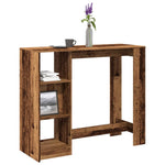 Barbord Med Hylle Gammelt Tre 124X46X103,5 Cm Konstruert Tre