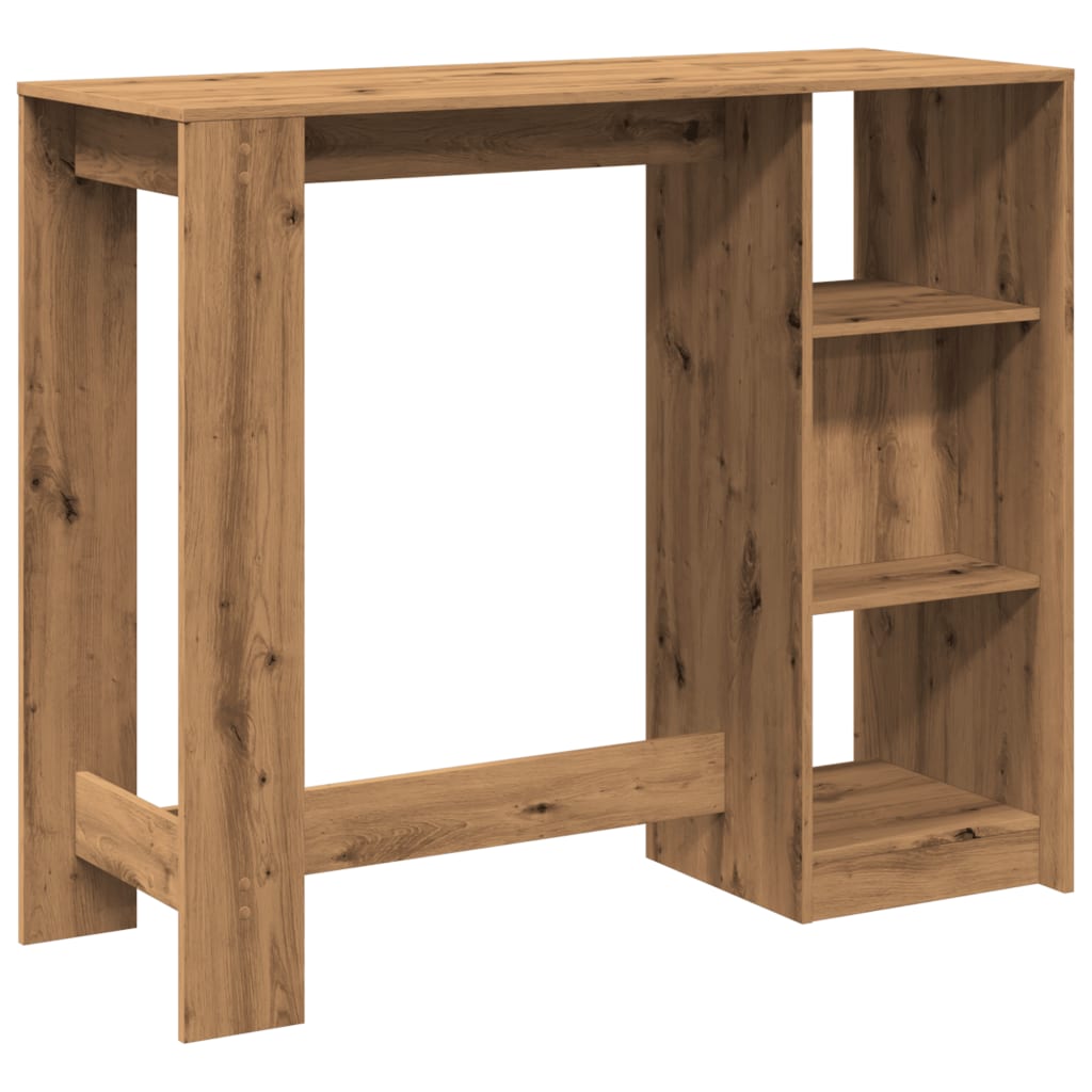 Barbord Med Hylle Artisan Eik 124X46X103,5 Cm Konstruert Tre