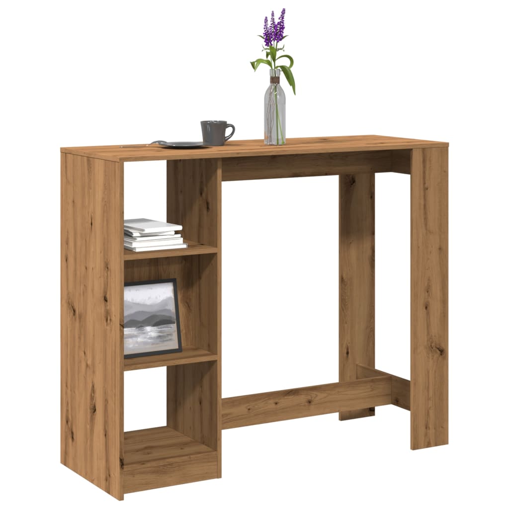 Barbord Med Hylle Artisan Eik 124X46X103,5 Cm Konstruert Tre