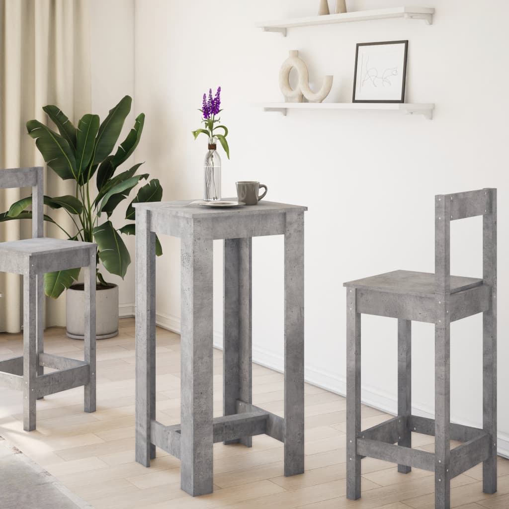 Barbord Betonggrå 51X50X103,5 Cm Konstruert Tre