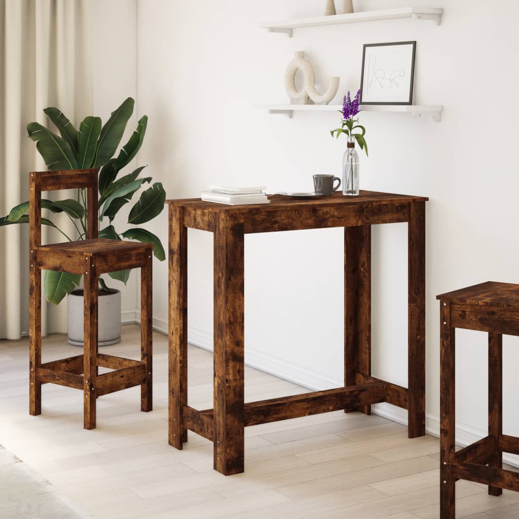 Barbord Røkt Eik 102X50X103,5 Cm Konstruert Tre