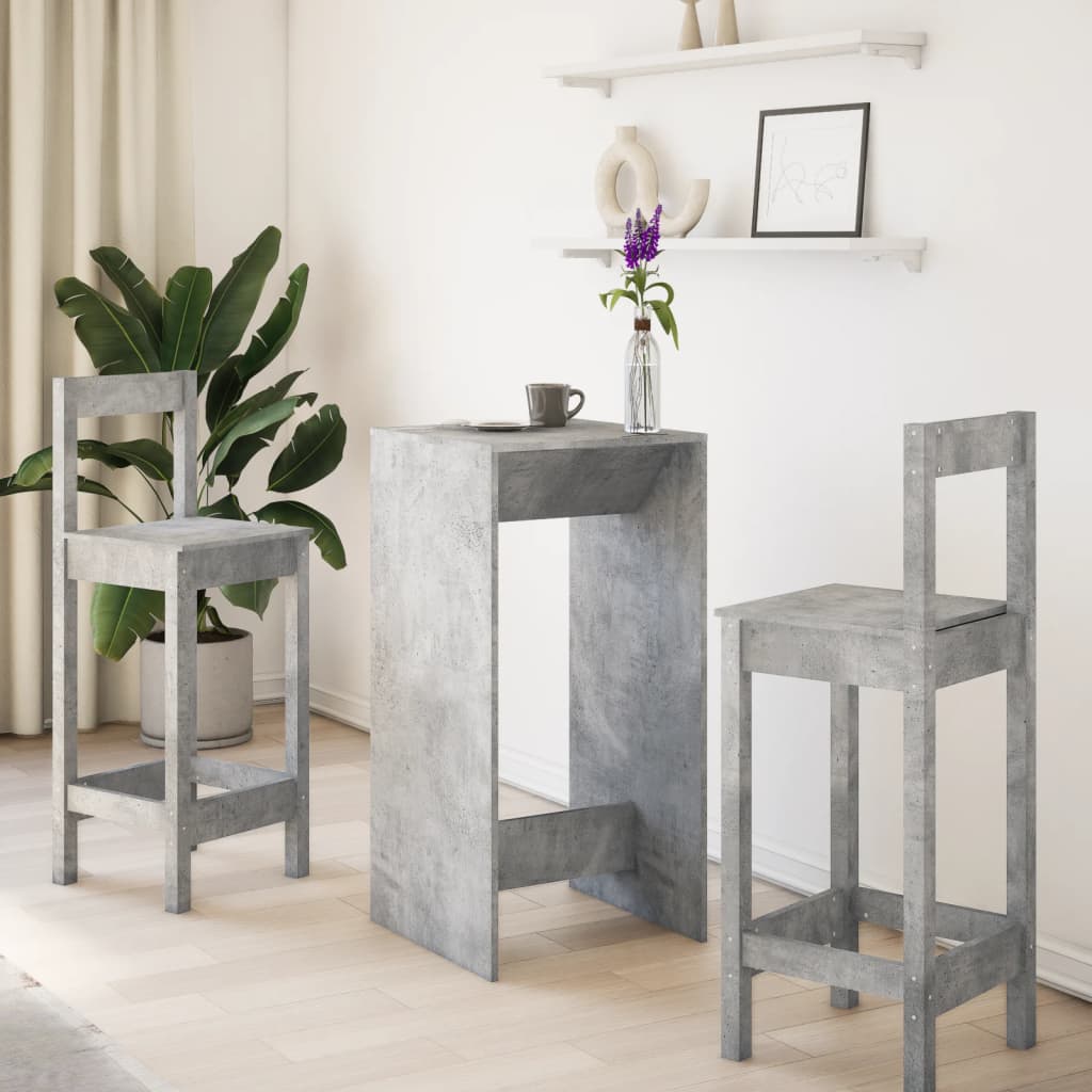 Barbord Betonggrå 51X50X103,5 Cm Konstruert Tre