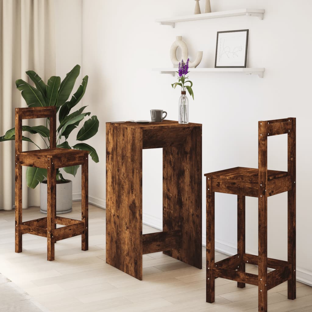 Barbord Røkt Eik 51X50X103,5 Cm Konstruert Tre