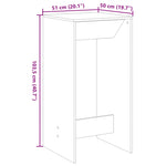 Barbord Røkt Eik 51X50X103,5 Cm Konstruert Tre