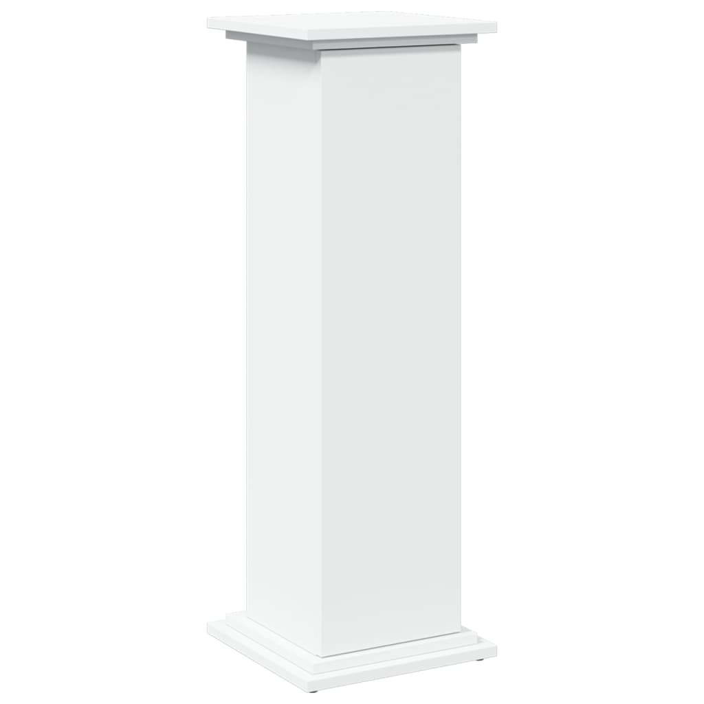 Pidestall Med Oppbevaring Hvit 31X30X90 Cm Konstruert Tre