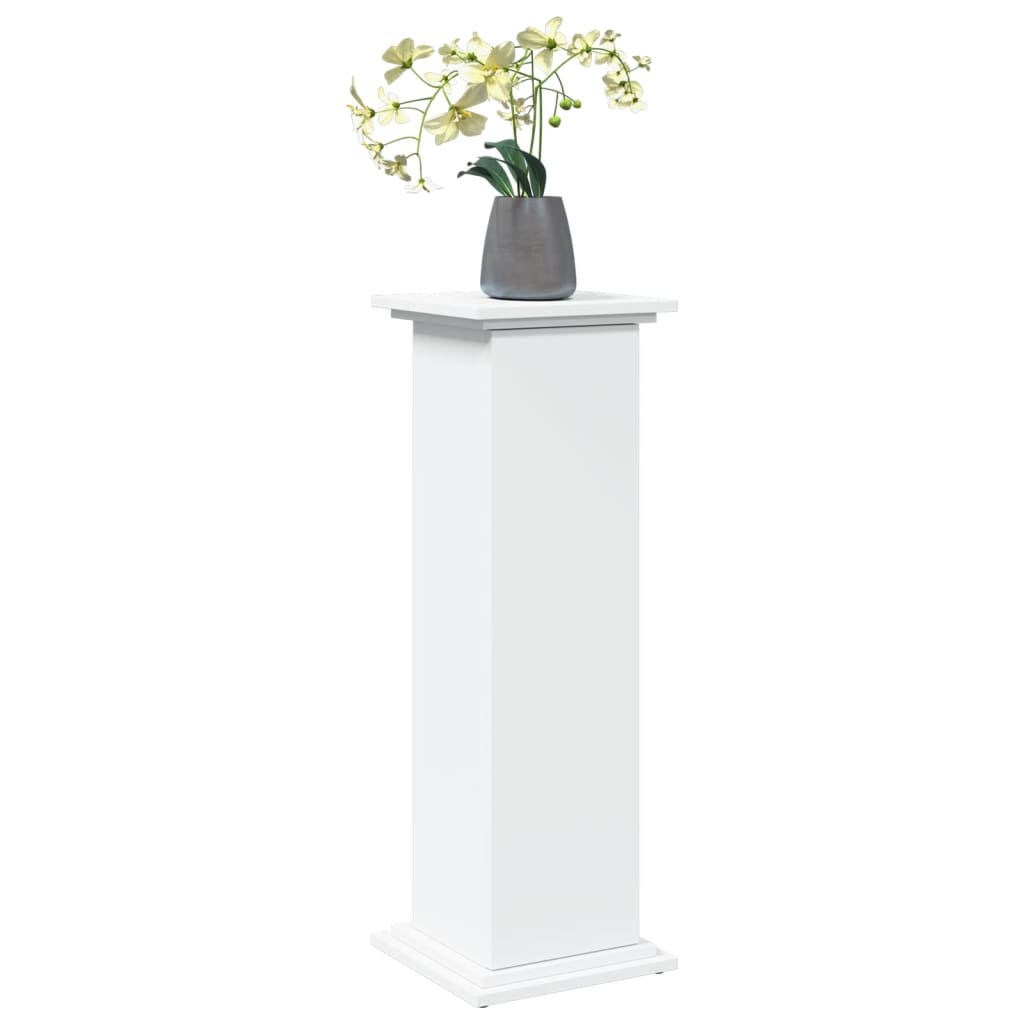 Pidestall Med Oppbevaring Hvit 31X30X90 Cm Konstruert Tre
