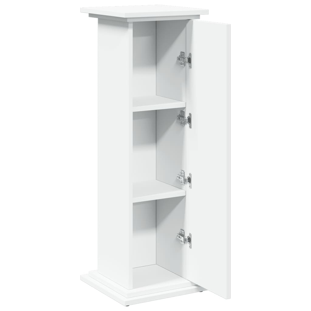 Pidestall Med Oppbevaring Hvit 31X30X90 Cm Konstruert Tre