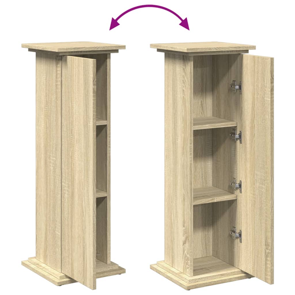 Pidestall Med Oppbevaring Sonoma Eik 31X30X90 Cm Konstruert Tre