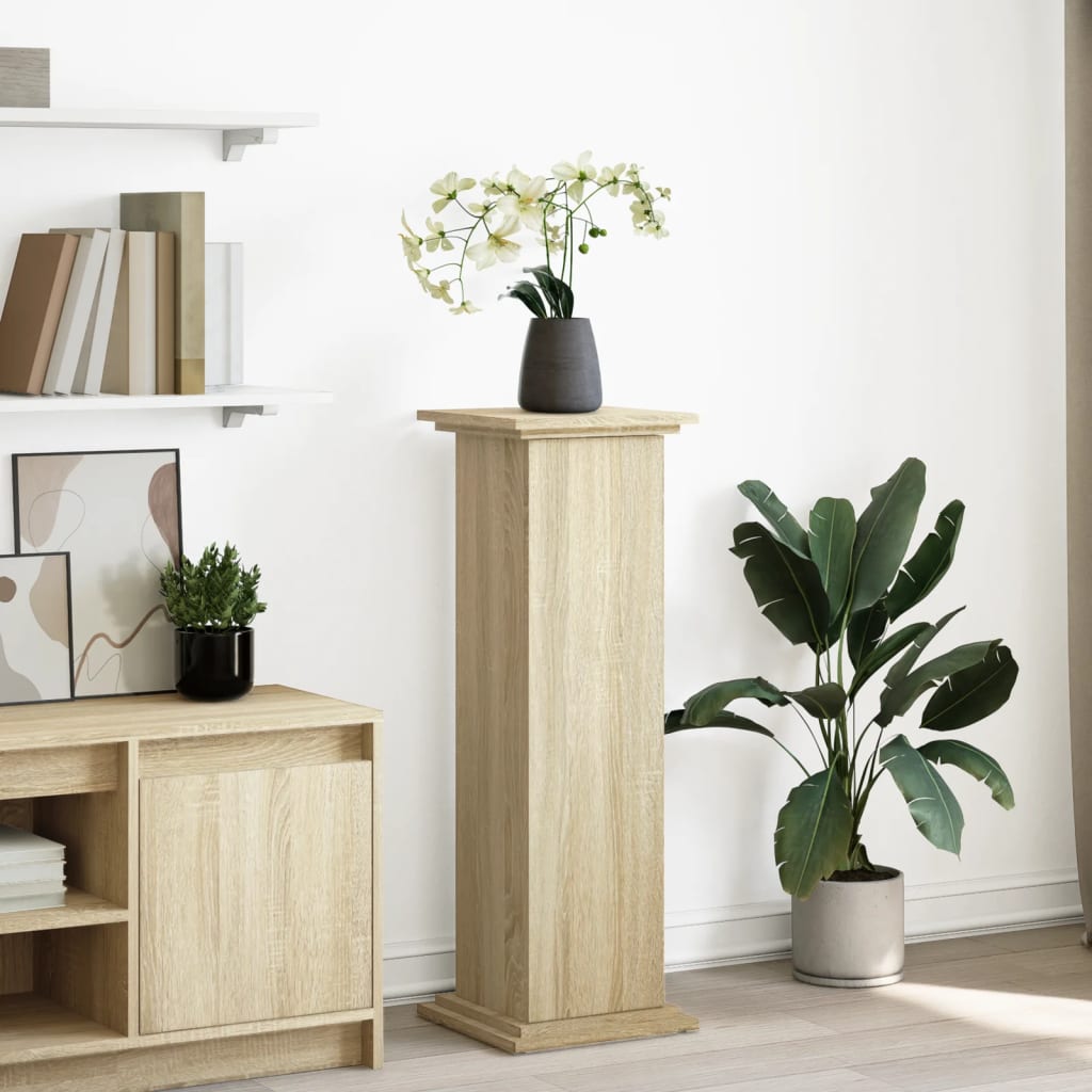 Pidestall Med Oppbevaring Sonoma Eik 31X30X90 Cm Konstruert Tre