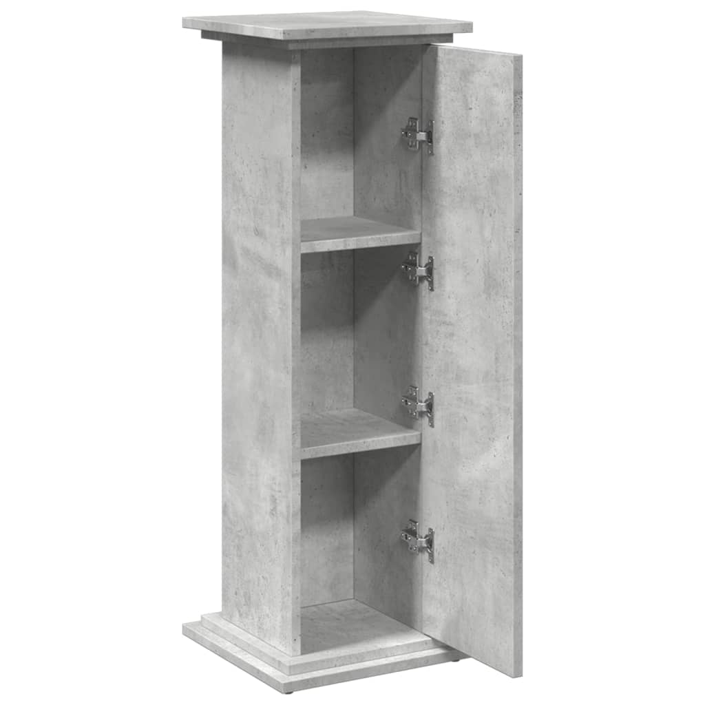 Pidestall Med Oppbevaring Betonggrå 31X30X90 Cm Konstruert Tre