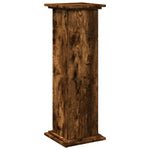 Pidestall Med Oppbevaring Røkt Eik 31X30X90 Cm Konstruert Tre