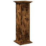 Pidestall Med Oppbevaring Røkt Eik 31X30X90 Cm Konstruert Tre