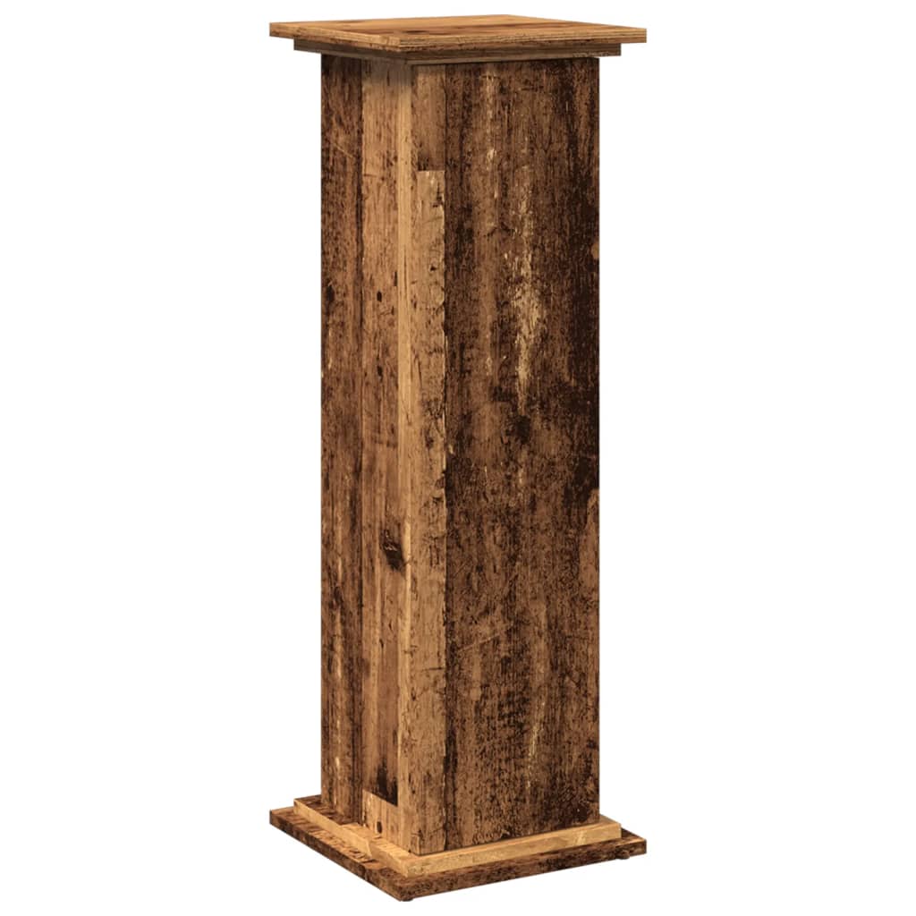 Pidestall Med Oppbevaring Gammelt Tre 31X30X90Cm Konstruert Tre
