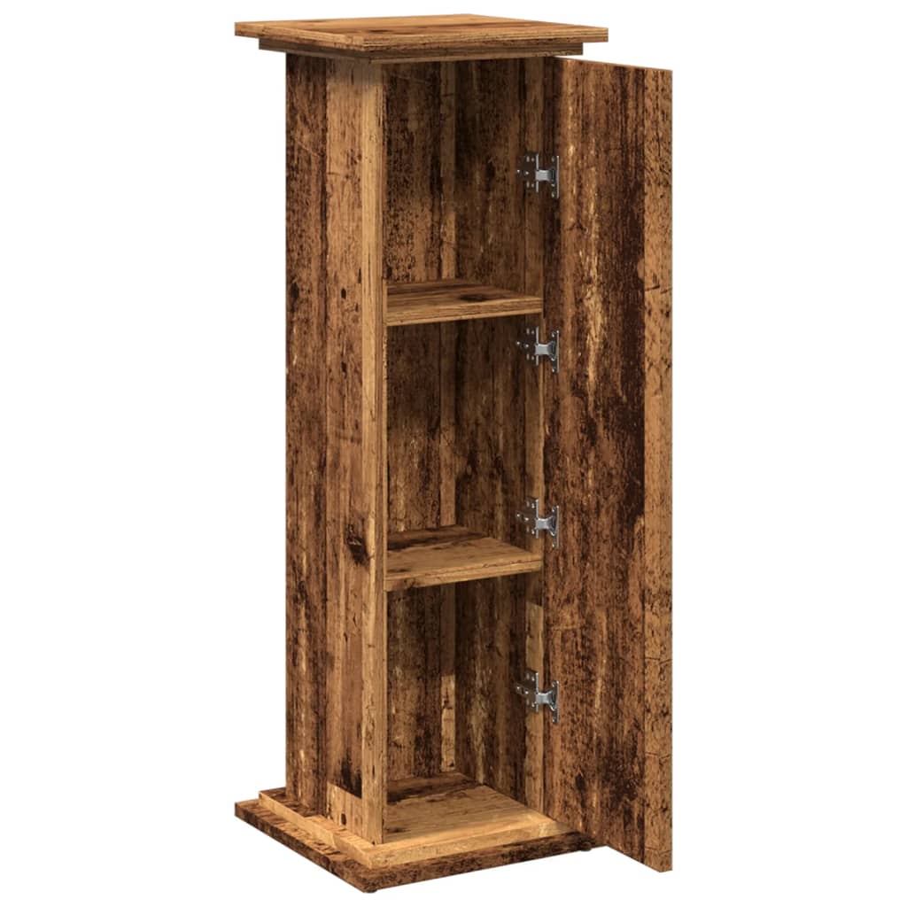 Pidestall Med Oppbevaring Gammelt Tre 31X30X90Cm Konstruert Tre