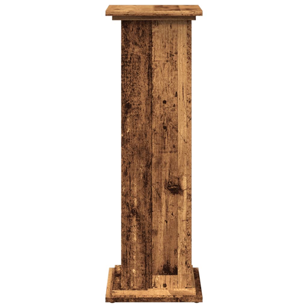 Pidestall Med Oppbevaring Gammelt Tre 31X30X90Cm Konstruert Tre