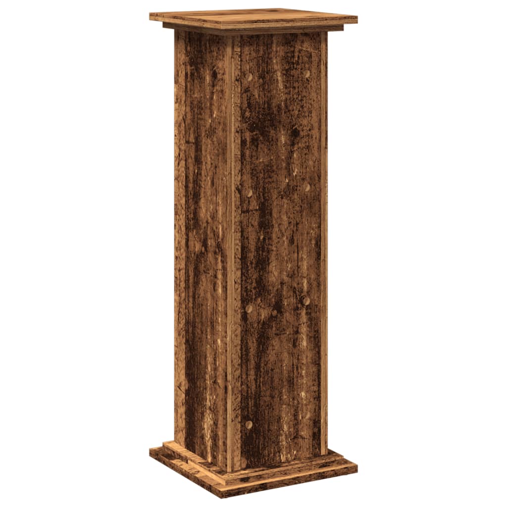 Pidestall Med Oppbevaring Gammelt Tre 31X30X90Cm Konstruert Tre