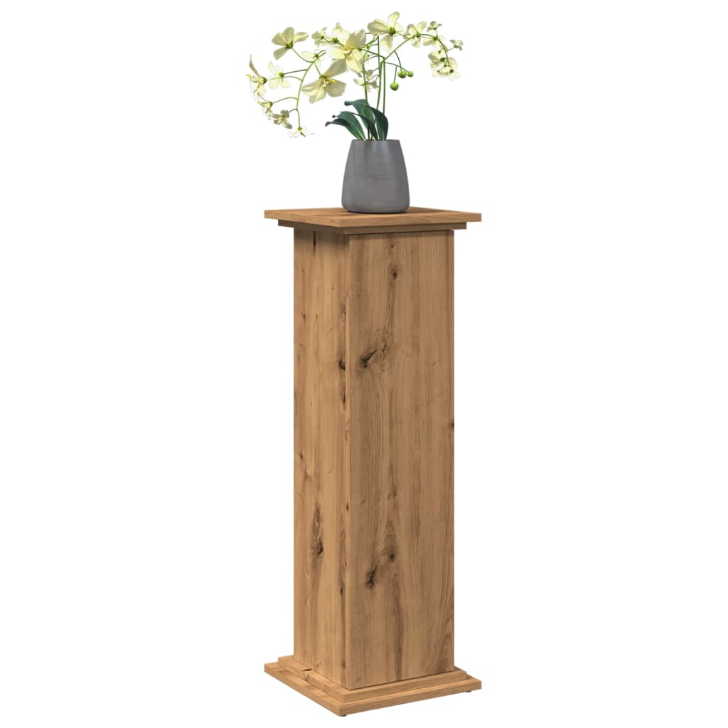 Pidestall Med Oppbevaring Artisan Eik 31X30X90Cm Konstruert Tre