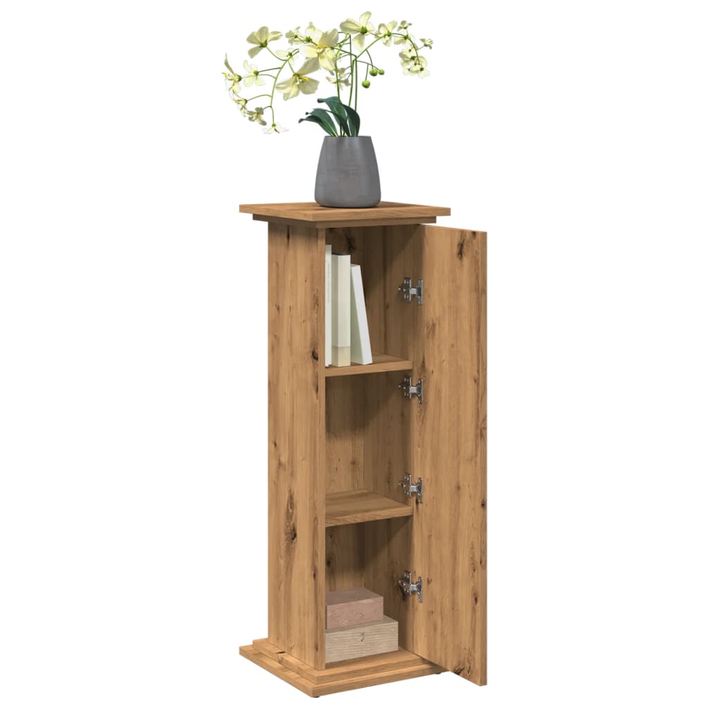Pidestall Med Oppbevaring Artisan Eik 31X30X90Cm Konstruert Tre