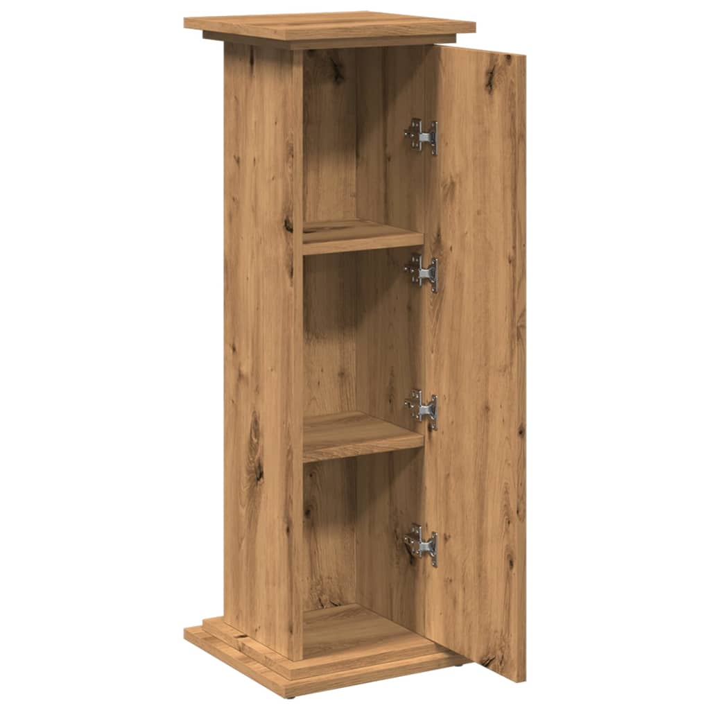 Pidestall Med Oppbevaring Artisan Eik 31X30X90Cm Konstruert Tre