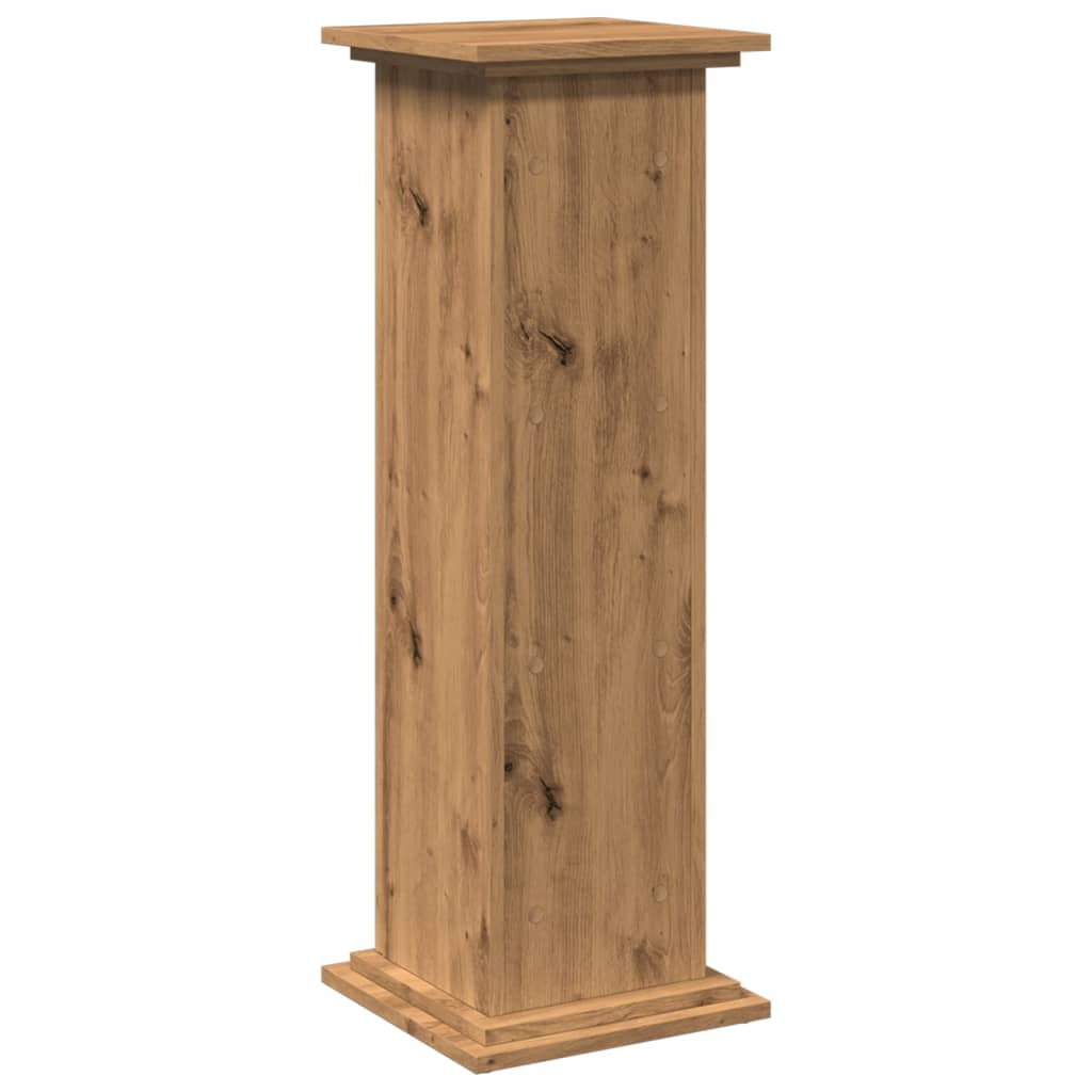 Pidestall Med Oppbevaring Artisan Eik 31X30X90Cm Konstruert Tre