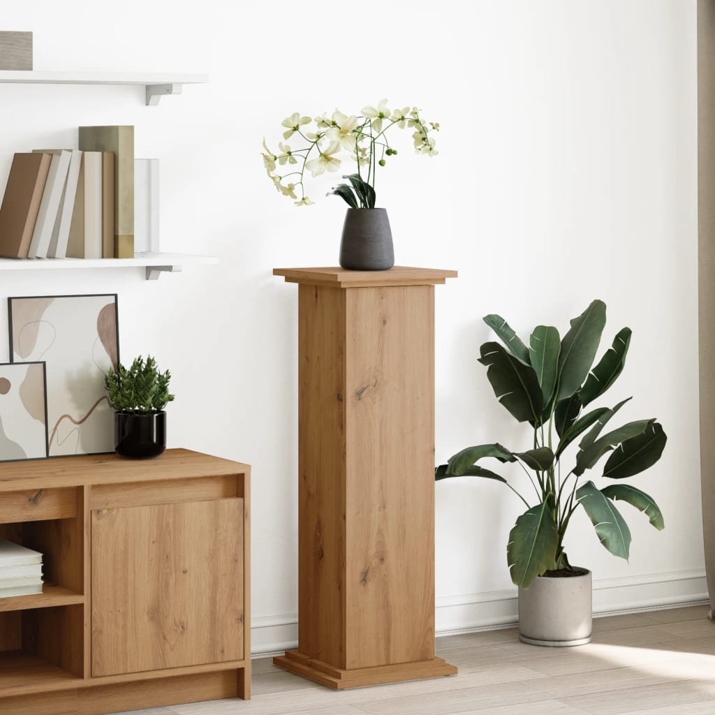 Pidestall Med Oppbevaring Artisan Eik 31X30X90Cm Konstruert Tre