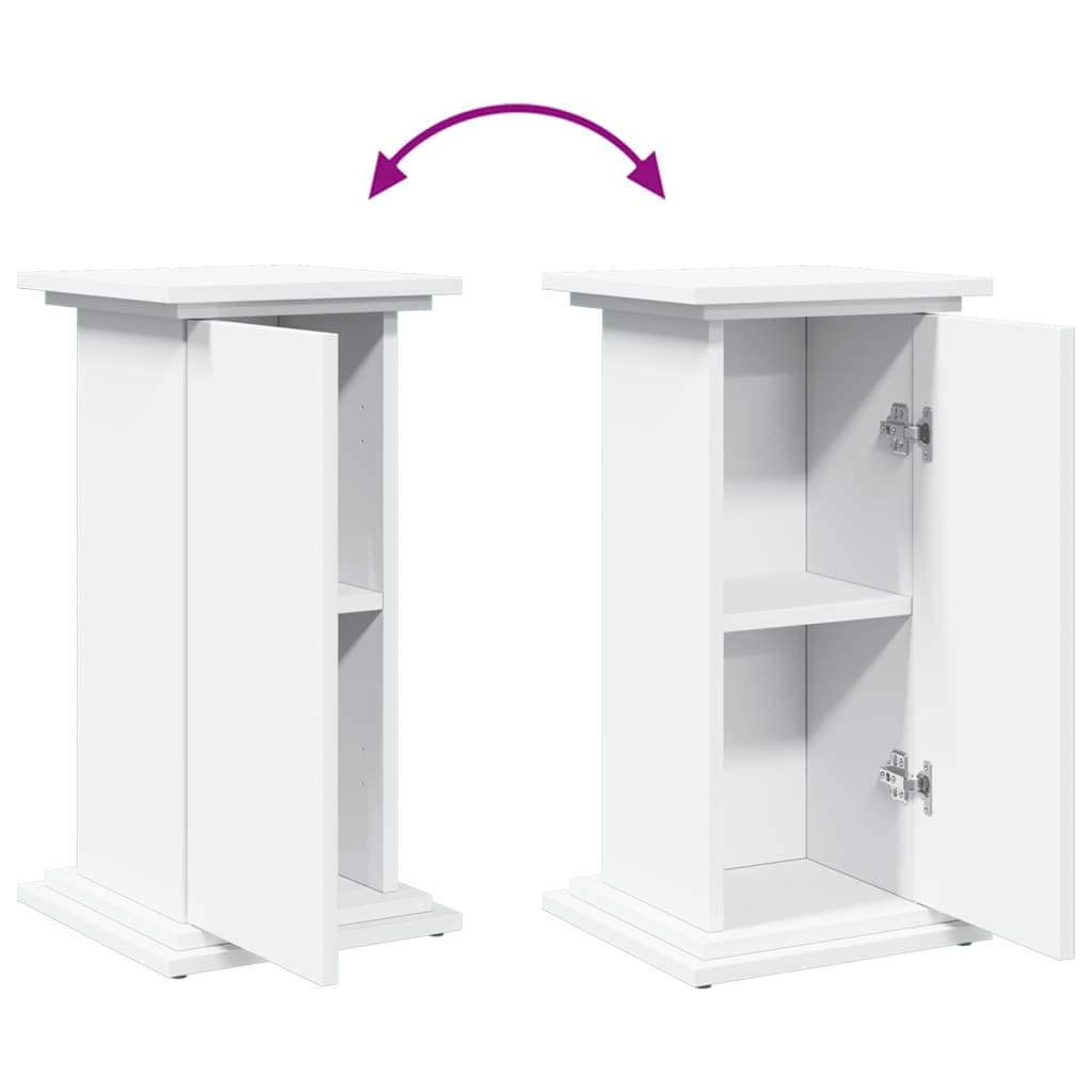 Pidestall Med Oppbevaring Hvit 31X30X60 Cm Konstruert Tre