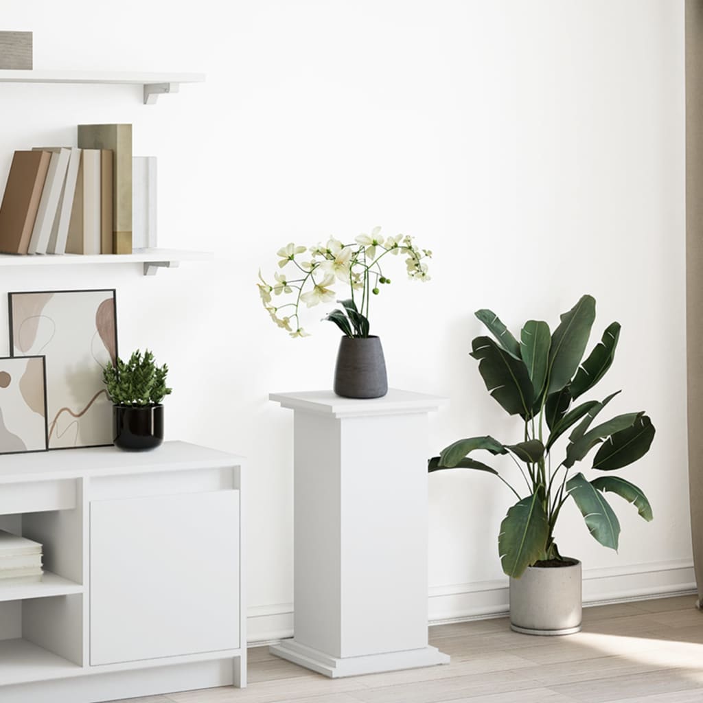 Pidestall Med Oppbevaring Hvit 31X30X60 Cm Konstruert Tre