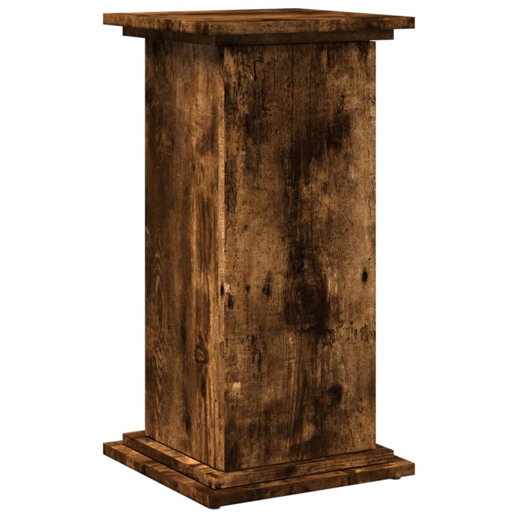 Pidestall Med Oppbevaring Røkt Eik 31X30X60 Cm Konstruert Tre