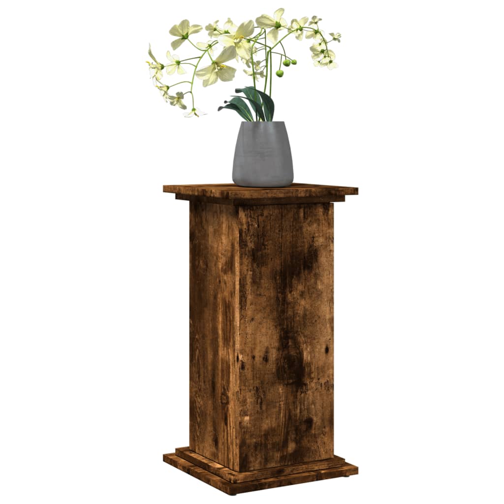 Pidestall Med Oppbevaring Røkt Eik 31X30X60 Cm Konstruert Tre