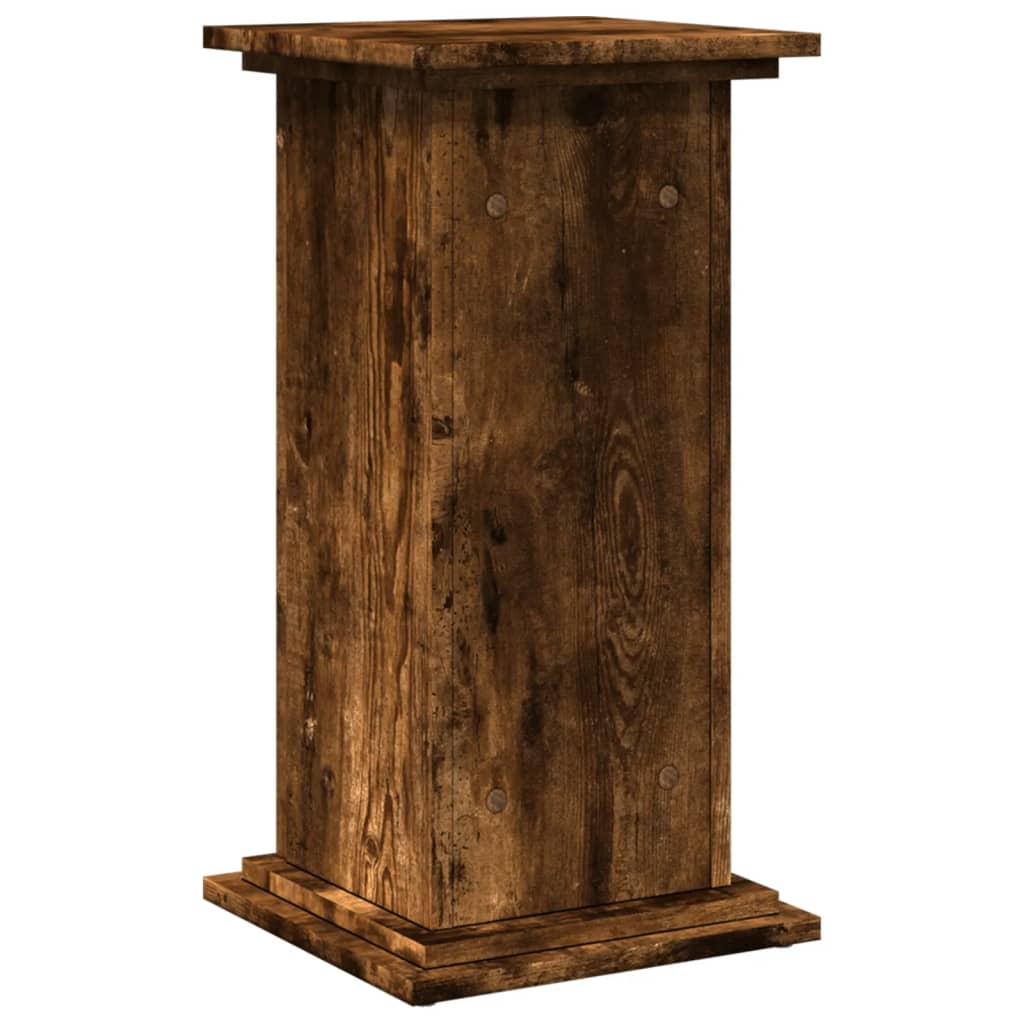 Pidestall Med Oppbevaring Røkt Eik 31X30X60 Cm Konstruert Tre