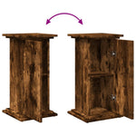 Pidestall Med Oppbevaring Røkt Eik 31X30X60 Cm Konstruert Tre