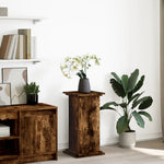 Pidestall Med Oppbevaring Røkt Eik 31X30X60 Cm Konstruert Tre