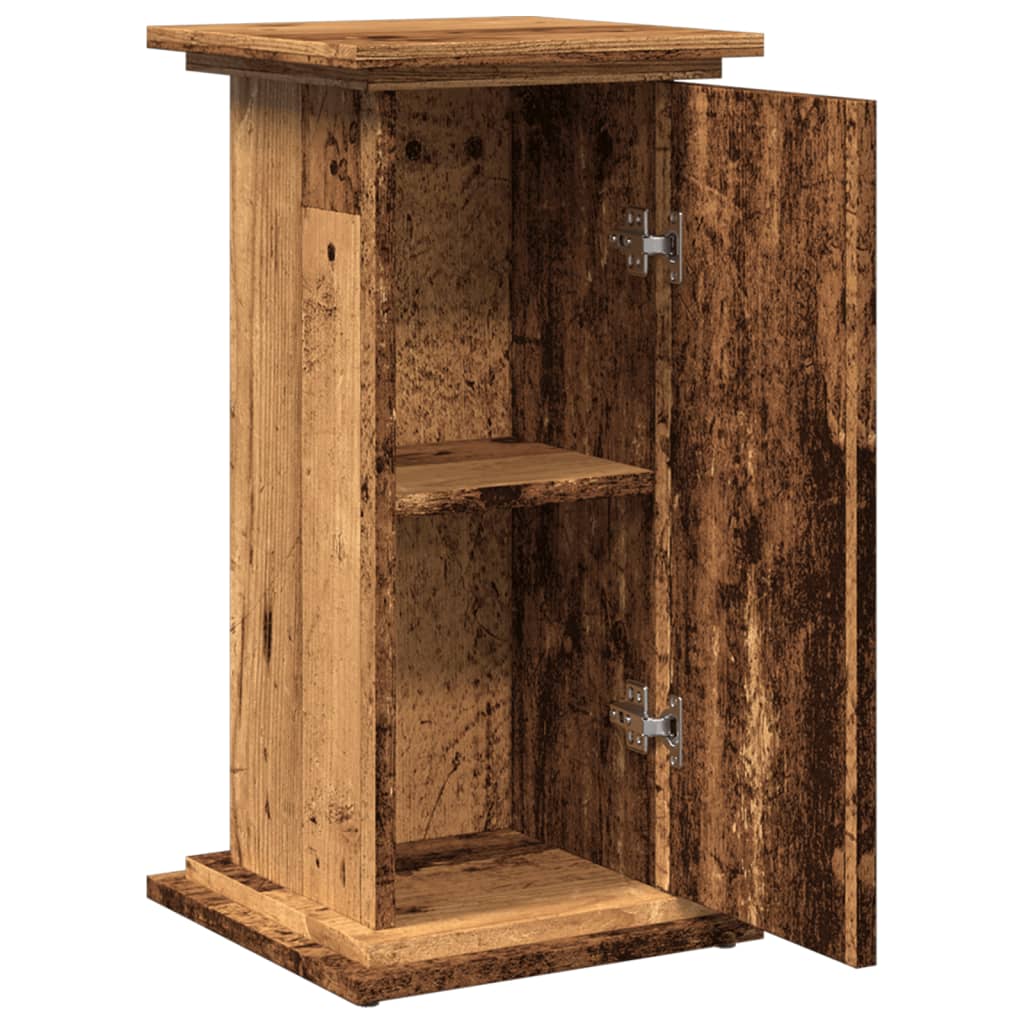 Pidestall Med Oppbevaring Gammelt Tre 31X30X60Cm Konstruert Tre