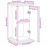 Pidestall Med Oppbevaring Hvit 31X30X60 Cm Konstruert Tre