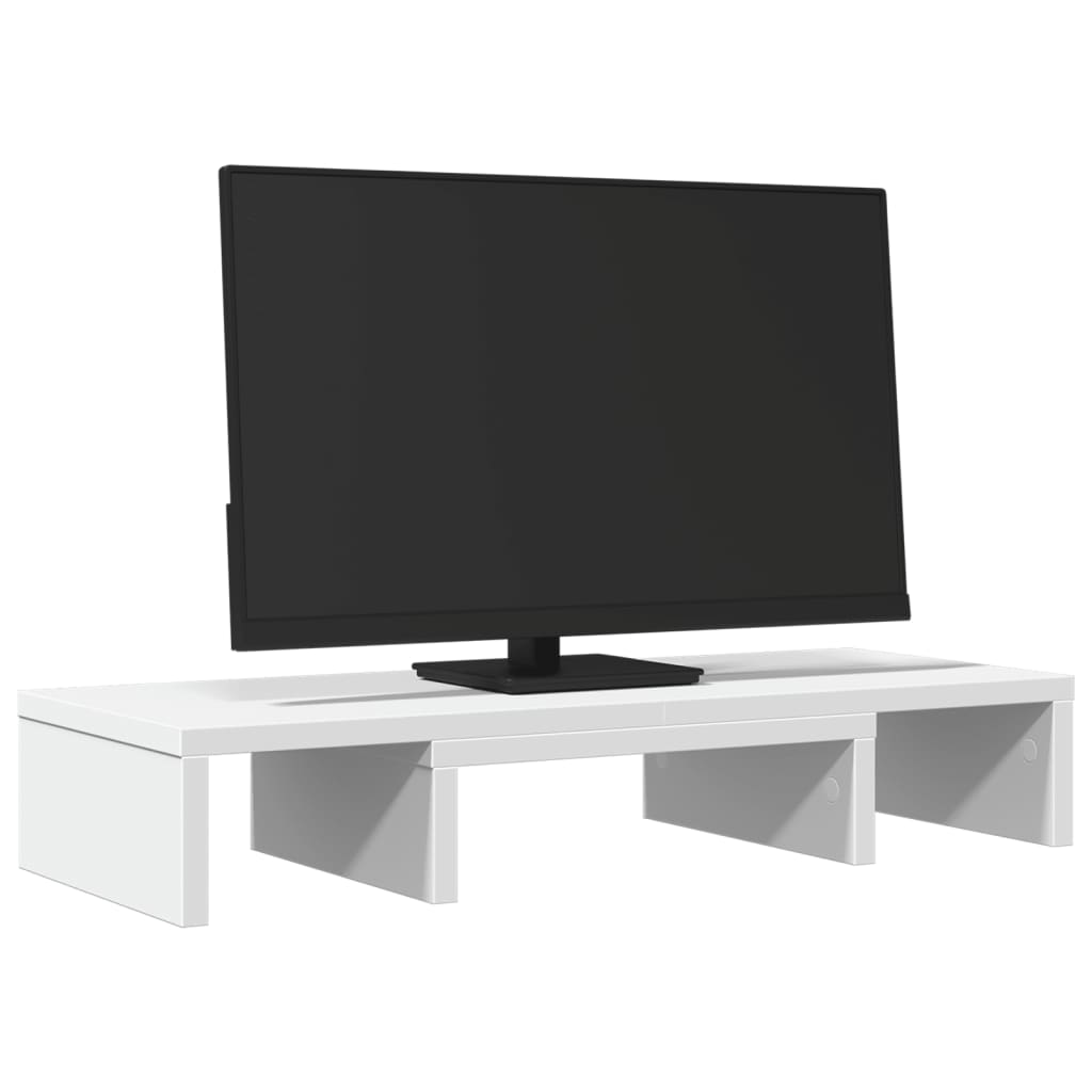 Skjermstativ Justerbar Hvit 60X24X10,5 Cm Konstruert Tre