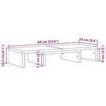 Skjermstativ Justerbar Artisan Eik 60X24X10,5 Cm Konstruert Tre