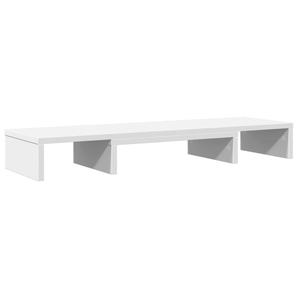 Skjermstativ Justerbart Hvit 80X24X10,5 Cm Konstruert Tre