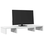 Skjermstativ Justerbart Hvit 80X24X10,5 Cm Konstruert Tre