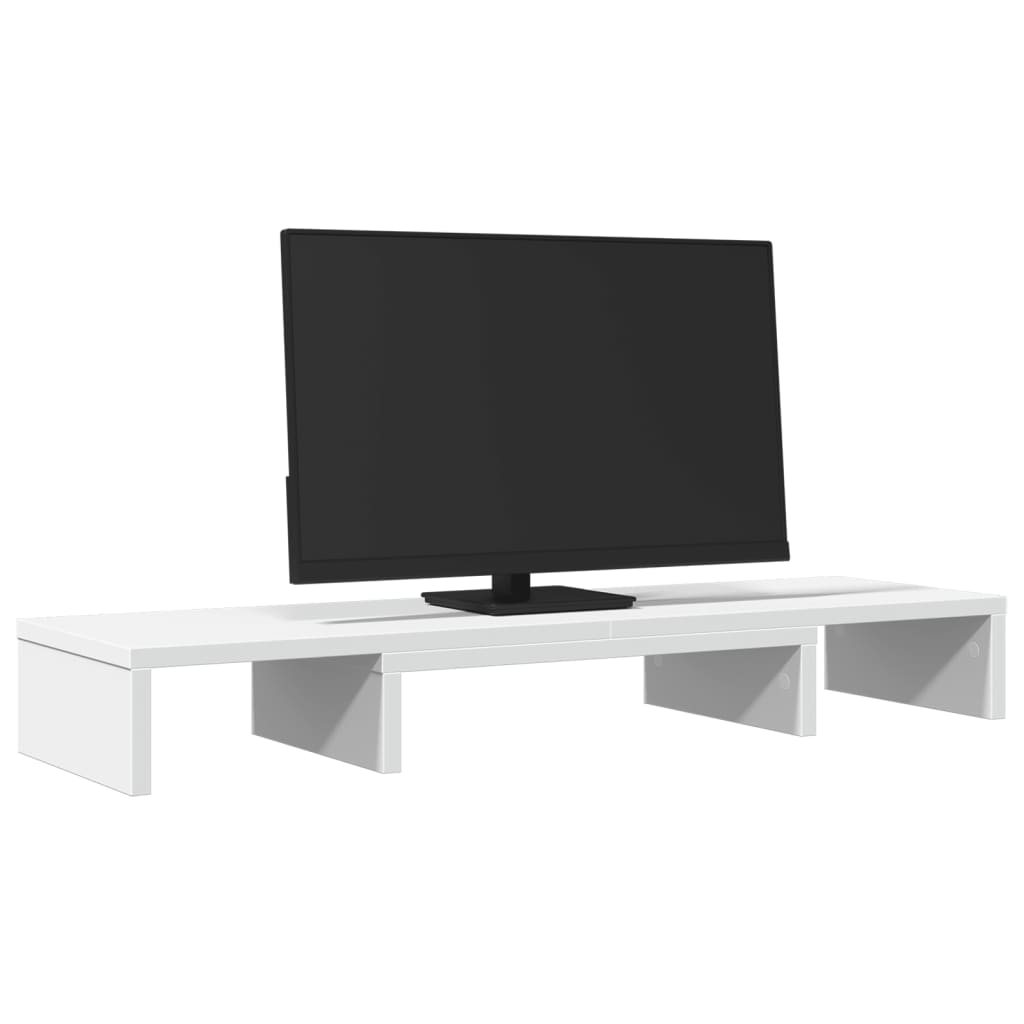 Skjermstativ Justerbart Hvit 80X24X10,5 Cm Konstruert Tre