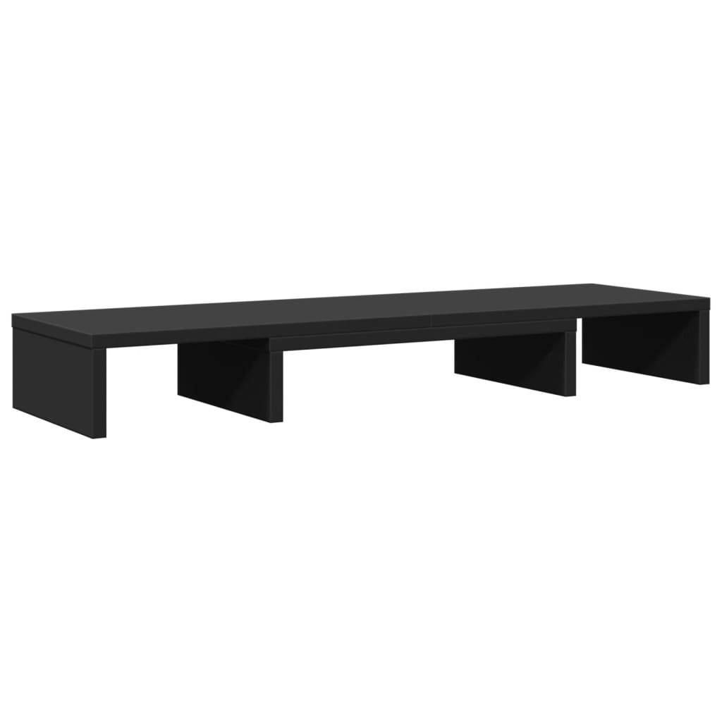 Skjermstativ Justerbart Svart 80X24X10,5 Cm Konstruert Tre