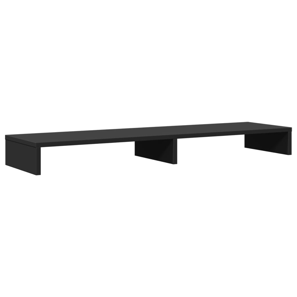 Skjermhylle Svart 100X27X10 Cm Konstruert Tre
