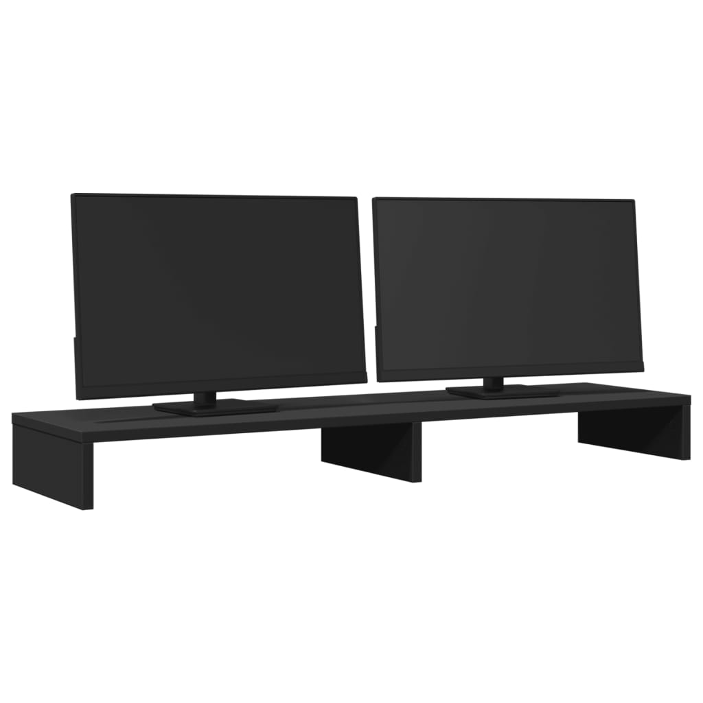 Skjermhylle Svart 100X27X10 Cm Konstruert Tre